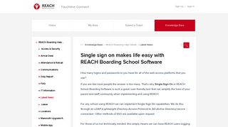 Single sign on makes life easy with REACH Boarding School Software