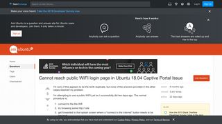 wireless - Cannot reach public WIFI login page in Ubuntu 18.04 ...