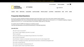 FAQs | Shop National Geographic