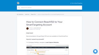 How to Connect Reach150 to Your SmartTargeting Account ...