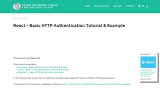 React - Basic HTTP Authentication Tutorial & Example | Jason ...