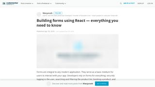 Building forms using React — everything you need to know ...