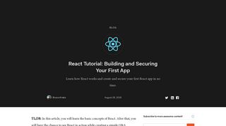 Introduction to React + Tutorial How To Build Your First App - Auth0