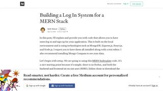 Building a Log In System for a MERN Stack – Keith Weaver – Medium
