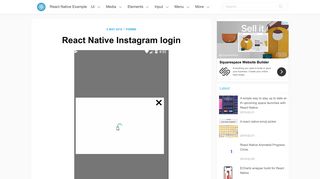 React Native Instagram login - React Native Example