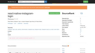 react-native-instagram-login 1.0.9 on npm - Libraries.io