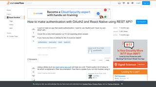 How to make authentication with OAuth2 and React Native using REST ...