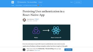 Persisting User authentication in a React-Native App