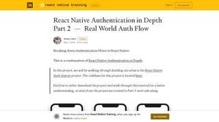React Native Authentication in Depth Part 2 — Real World Auth Flow