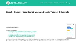 React + Redux - User Registration and Login Tutorial & Example ...