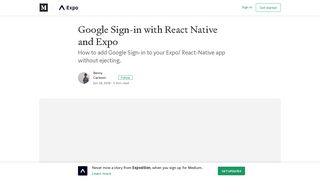 Google Sign-in with React Native and Expo – Exposition - Expo blog