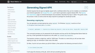 Generating Signed APK · React Native - Facebook Open Source