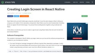 Creating Login Screen in React Native | Stacktips