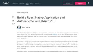 Build a React Native Application and Authenticate with OAuth 2.0 ...