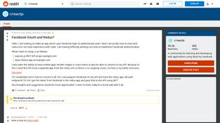 Facebook OAuth and Redux? : reactjs - Reddit