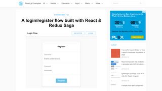 A login/register flow built with React & Redux Saga - React.js Examples