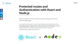 Protected routes and Authentication with React and Node.js - Strapi blog
