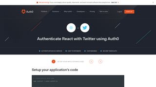 Authenticate React with Twitter - Auth0