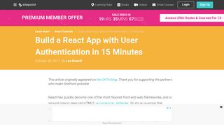 Build a React App with User Authentication in 15 Minutes — SitePoint