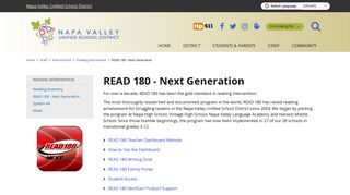 READ 180 - Next Generation - Napa Valley Unified School District
