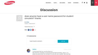 does anyone have a user name password for student simulator ...