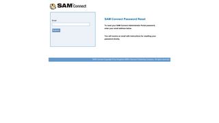 SAM Connect Reset Password - SAM Connect Login