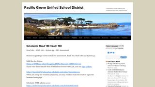 Scholastic Read 180 / Math 180 | Pacific Grove Unified School District