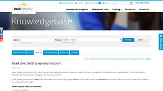 How To :: Read Live: Setting up your account :: Read Naturally, Inc.