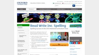 Read Write Inc. Spelling - Spelling success in the 2016 national ...