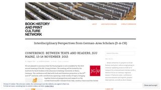 Conference: Between Texts and Readers, JGU Mainz, 13-14 ...