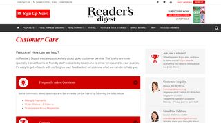 Customer Care | Reader's Digest