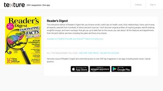 Reader's Digest digital magazine subscription on Texture | FREE TRIAL