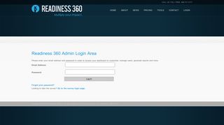 Readiness 360 Admin Login Area