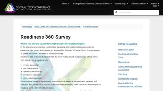 Readiness 360 Survey - Central Texas Conference