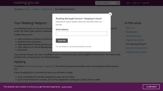 Your Reading Passport - Reading Borough Council