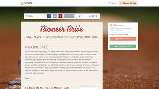 Pioneer Pride | Smore Newsletters for Education