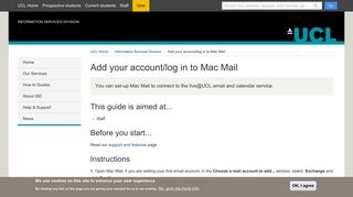 Add your account/log in to Mac Mail | Information Services Division ...
