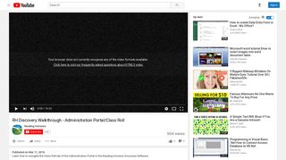 RH Discovery Walkthrough - Administration Portal/Class Roll - YouTube