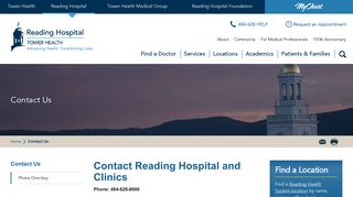 Contact Us | Reading Hospital - Tower Health