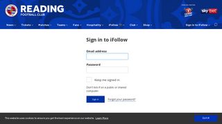 Sign in to iFollow - Reading FC