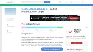 Access teacher.readingplus.com. Reading Plus® Educator Login