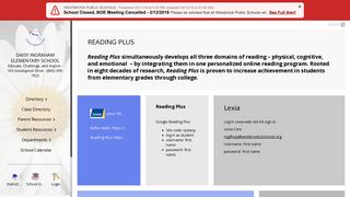 Reading Plus - Daisy Ingraham Elementary School