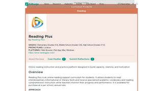 Reading Plus | Product Reviews | EdSurge