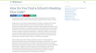 How Do You Find a School's Reading Plus Code? | Reference.com