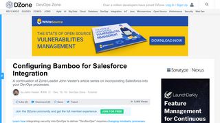 Configuring Bamboo for Salesforce Integration - DZone DevOps