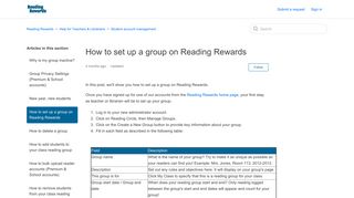 How to set up a group on Reading Rewards – Reading Rewards