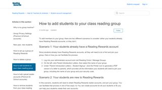 How to add students to your class reading group – Reading Rewards