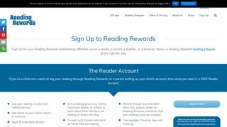 Reading Rewards Sign Up
