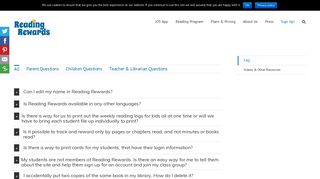 FAQ - Reading Rewards