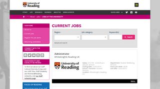 University of Reading | Jobs | Search here for your perfect career